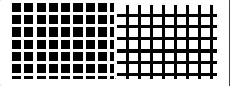 The Hermann grid illusion