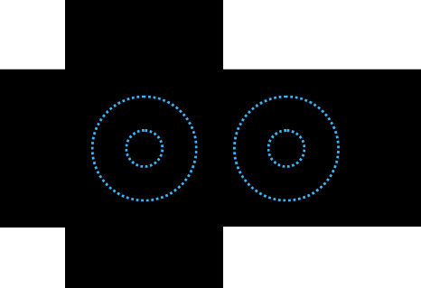 The Hermann grid illusion zoomed in